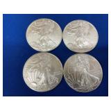 (4) UNC 2010 SILVER AMERICAN EAGLES