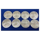 (8) 2003 UNC SILVER AMERICAN EAGLES