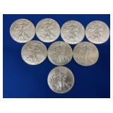 (8) UNC 2019 SILVER AMERICAN EAGLES