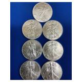(7) UNC 2003 SILVER AMERICAN EAGLES