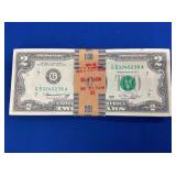 (50) 1976 SERIES $2 UNC BANDED BILLS