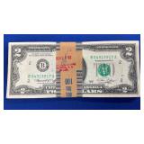 (5) 1976 SERIES $2 BILLS UNC