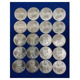 (20) UNC 2002 SILVER AMERICAN EAGLES