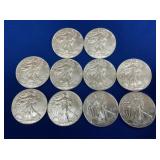 (10) UNC 2019 SILVER AMERICAN EAGLES