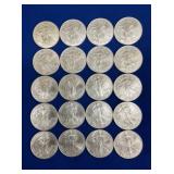 (20) 2002 UNC SILVER AMERICAN EAGLES