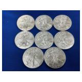 (8) 2015 UNC SILVER AMERICAN EAGLES