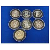 (7) FRANKLIN HALVES 1961,1963 SILVER