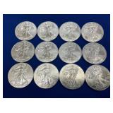 (12) UNC 2015 SILVER AMERICAN EAGLES