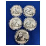 (5) 2015 SILVER PANDAS 1 OZ