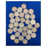 (34) WALKING LIBERTY HALVES - 1940