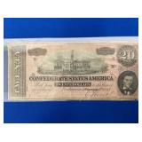 1864 RICHMOND, VA $20 CONFEDERATE NOTE 
