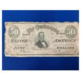 1864 RICHMOND, VA $50 CONFEDERATE NOTE 