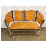 PRIM. FOLK ART DOUBLE BENCH 