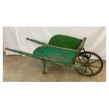 EARLY WOODEN WHEEL BARREL W/ WOODEN SPOKE WHEEL 
