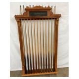 POOL HALL HANGING POOL STICK RACK 