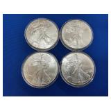 (4) 1999 SILVER AMERICAN EAGLES 
