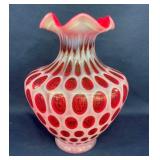 11" FENTON COIN DOT VASE