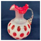 7" FENTON COIN DOT PITCHER