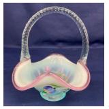 7" FENTON ARTIST SIGNED BASKET