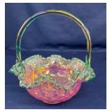 4" ARTIST SIGNED FENTON BASKET