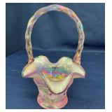 8" ARTIST SIGNED FENTON BASKET