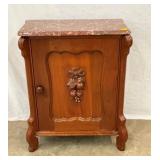 WALNUT VICT. WASHSTAND W/ CHOC . MARBLE