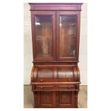 EARLY WALNUT 2PC. CYLINDER DESK