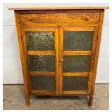 OAK 12 TIN PIE SAFE W/ DRAWER