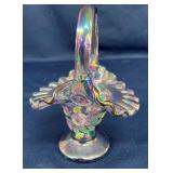 6" ARTIST SIGNED FENTON BASKET