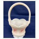 7" ARTIST SIGNED FENTON BASKET