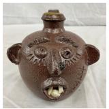 5" TURN & BURN D.B GARNER FACE JUG