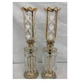 PAIR 24" LUSTER TABLE LAMPS
