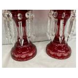 LUSTER LAMPS W/ GLASS PRISOMS