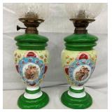 NICE PAIR MATCHING OIL LAMPS