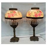 31" MATCHING PAIR PARLOR LAMPS