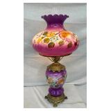 30" HANDPAINTED VICT. PARLOR LAMP