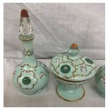 MATCHING SET W/ GLASS STOPPERS