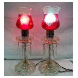 PAIR MATCHING 15" LUSTER LAMPS