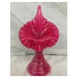 11" CRANBERRY FENTON TULIP VASE