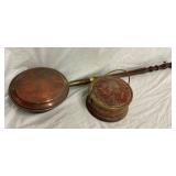 COPPER BED WARMER AND FOOT WARMER