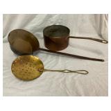 EARLY COPPER WARE POT/STRAINER