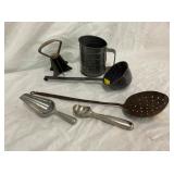 LOT EARLY BLACKSMITH MADE DIPPERS,ETC