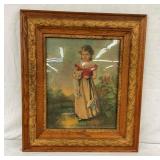 OAK FRAME PINKY PICTURE 26X30