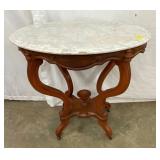 OVAL MARBLE TOP EASTAKE TABLE