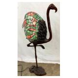 UNUSUAL FLOOR STAINED GLASS PEACOCK LAMP