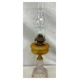 EARLY PATTERN GLASS OIL LAMP