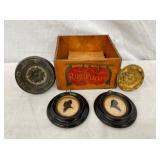 WOODEN PEACH BOX W/ DOOR KNOBS