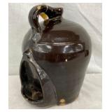 EARLY POTTERY CHICKEN WATERER 11 1/2"