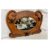 FANCY OAK HALL RACK MIRROR
