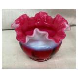 5" FENTON CRANBERRY GLASS BOWL